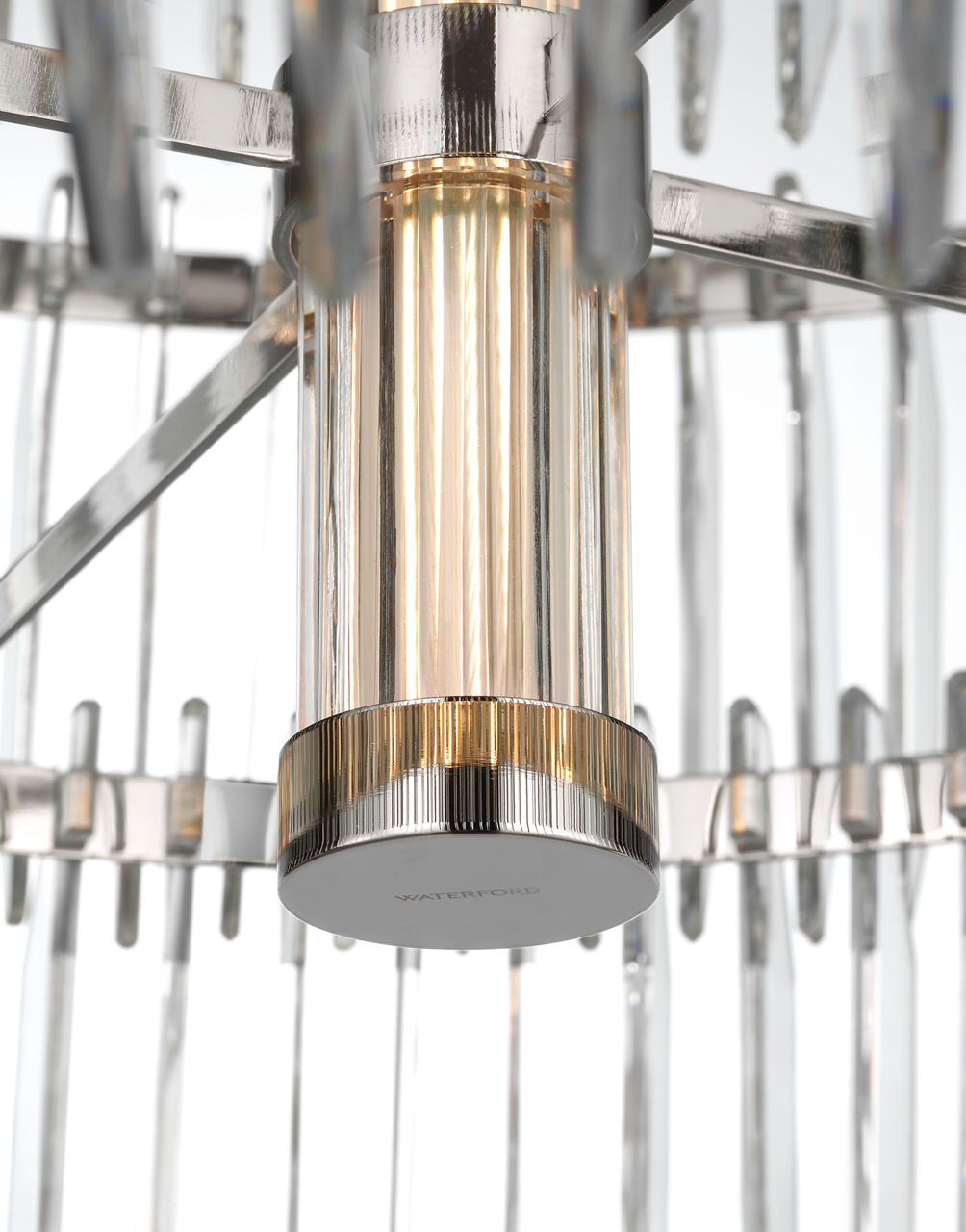 Killarney 32" Layered Drum Chandelier | Polished Nickel | Clear Crystal