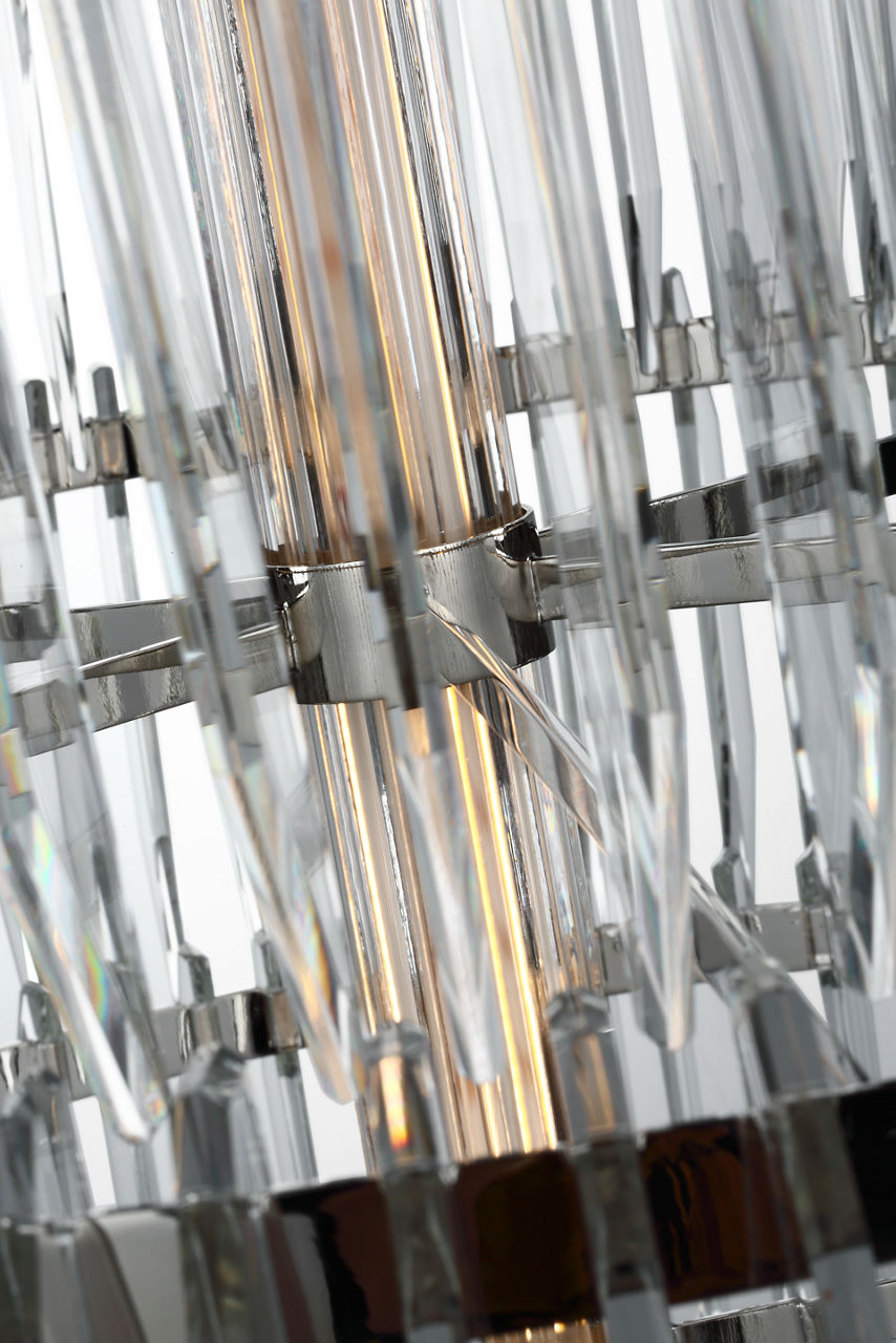 Killarney 32" Layered Drum Chandelier | Polished Nickel | Clear Crystal