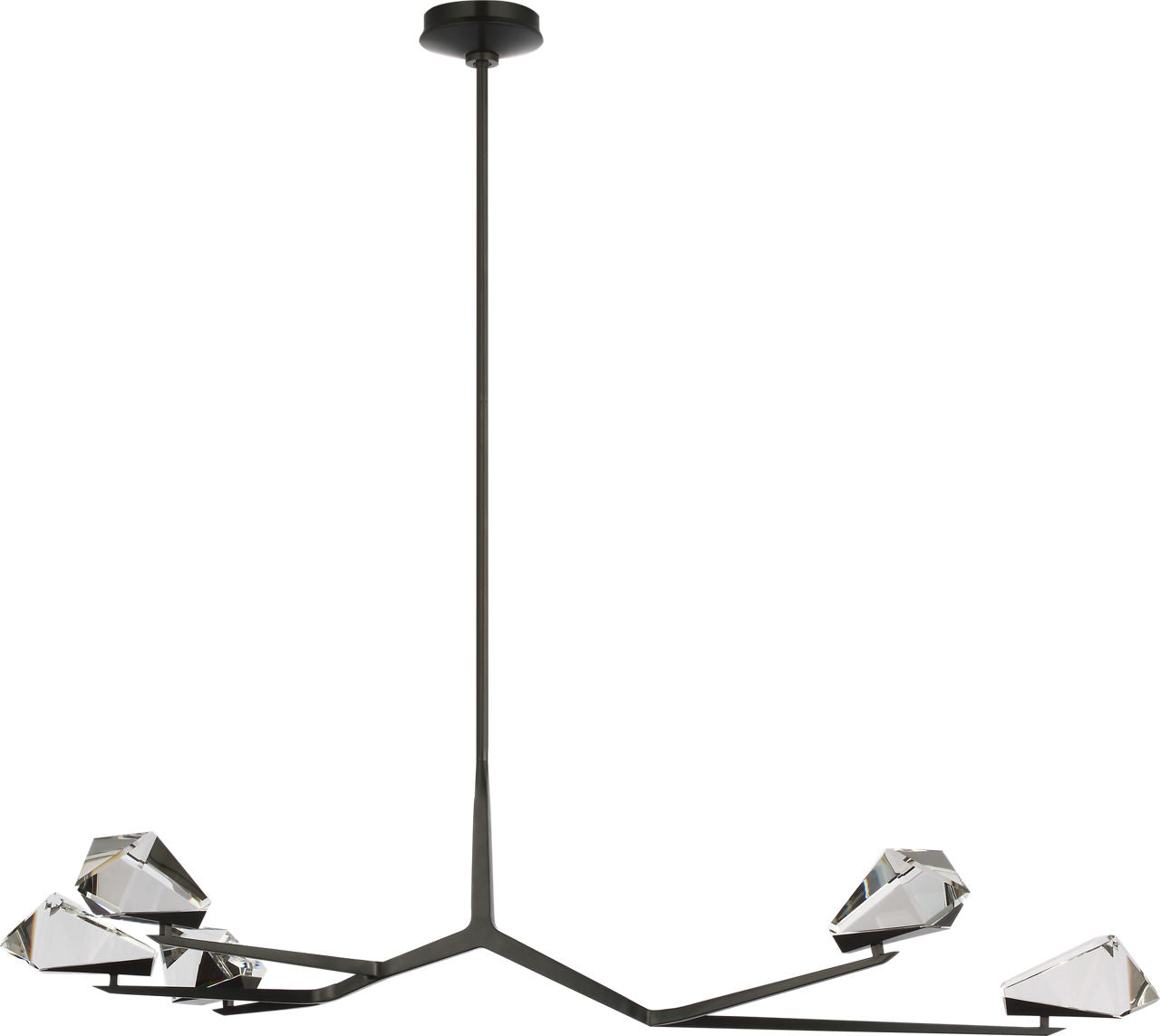 Carraig 52" 5 Light Chandelier | Bronze | Clear Crystal