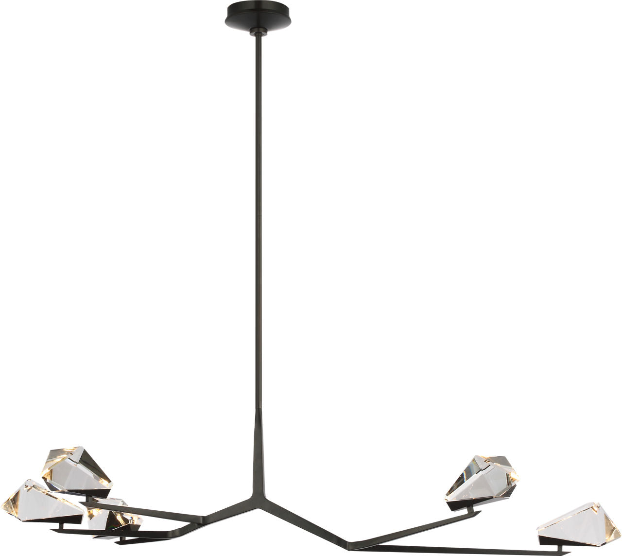 Carraig 52" 5 Light Chandelier | Bronze | Clear Crystal