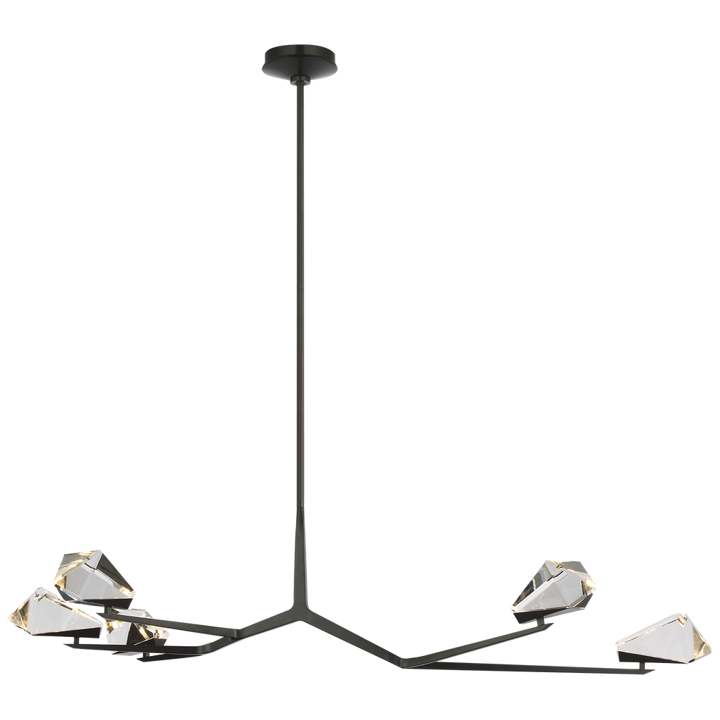 Carraig 52" 5 Light Chandelier | Bronze | Clear Crystal