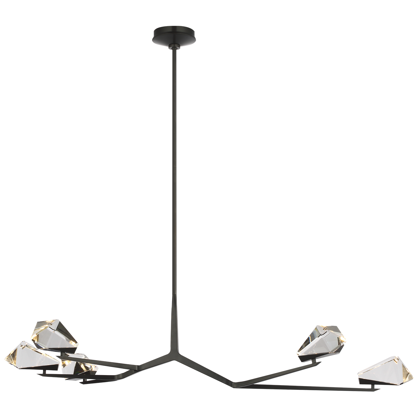 Carraig 52" 5 Light Chandelier | Bronze | Clear Crystal