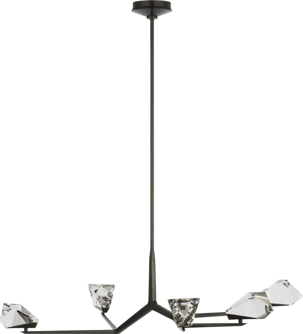 Carraig 52" 5 Light Chandelier | Bronze | Clear Crystal