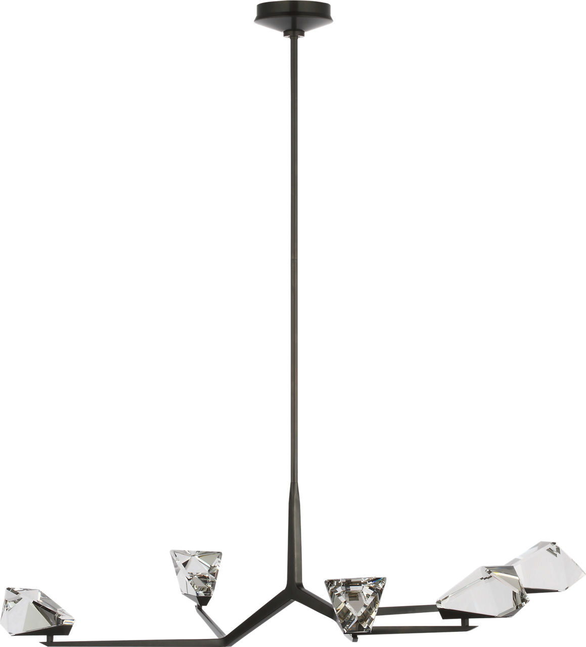 Carraig 52" 5 Light Chandelier | Bronze | Clear Crystal