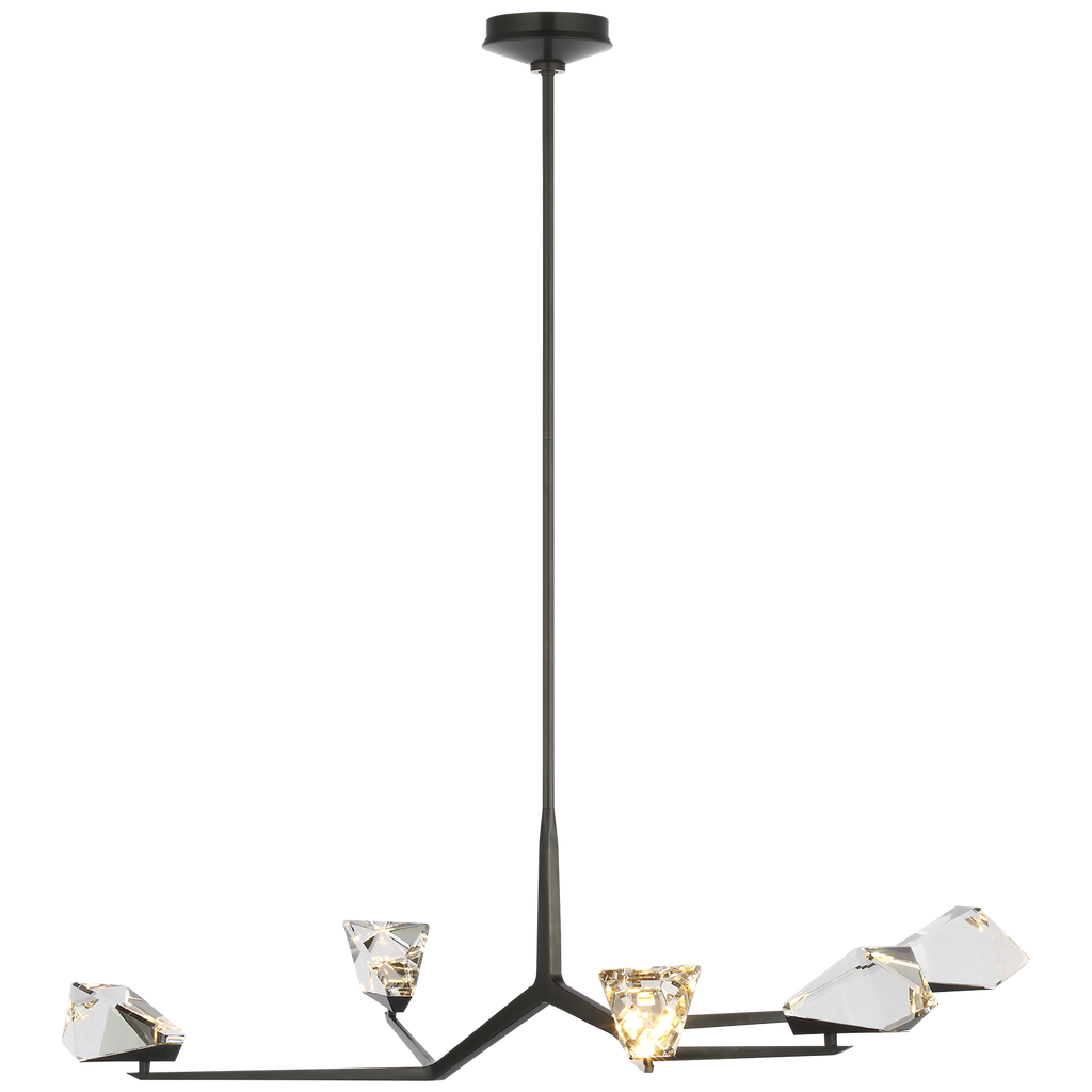 Carraig 52" 5 Light Chandelier | Bronze | Clear Crystal