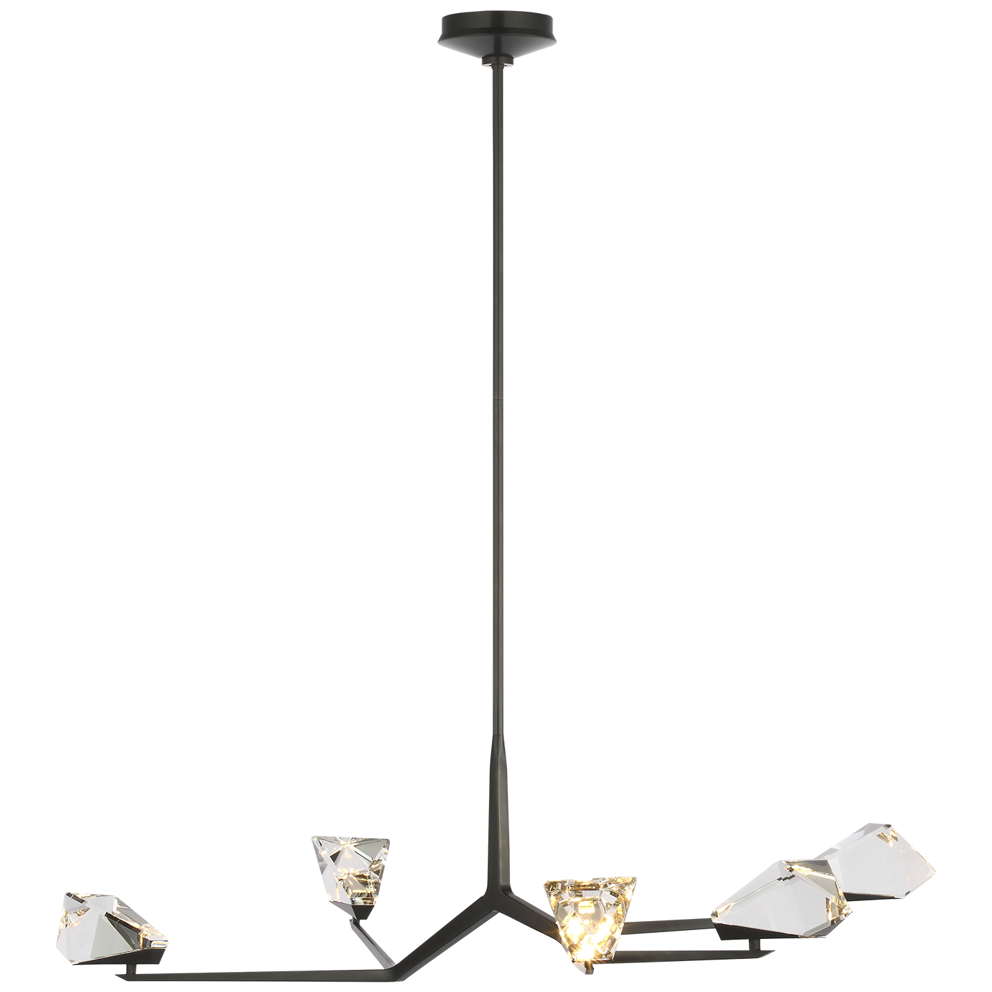 Carraig 52" 5 Light Chandelier | Bronze | Clear Crystal