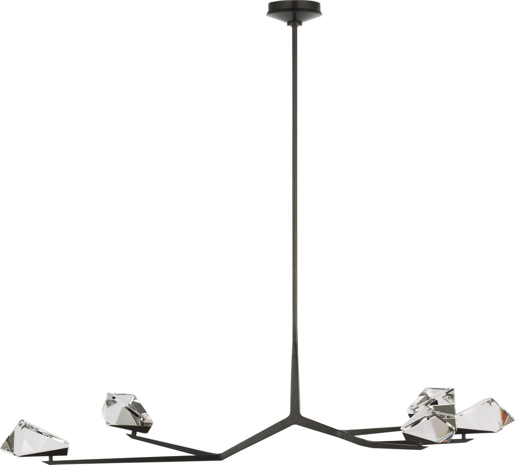 Carraig 52" 5 Light Chandelier | Bronze | Clear Crystal