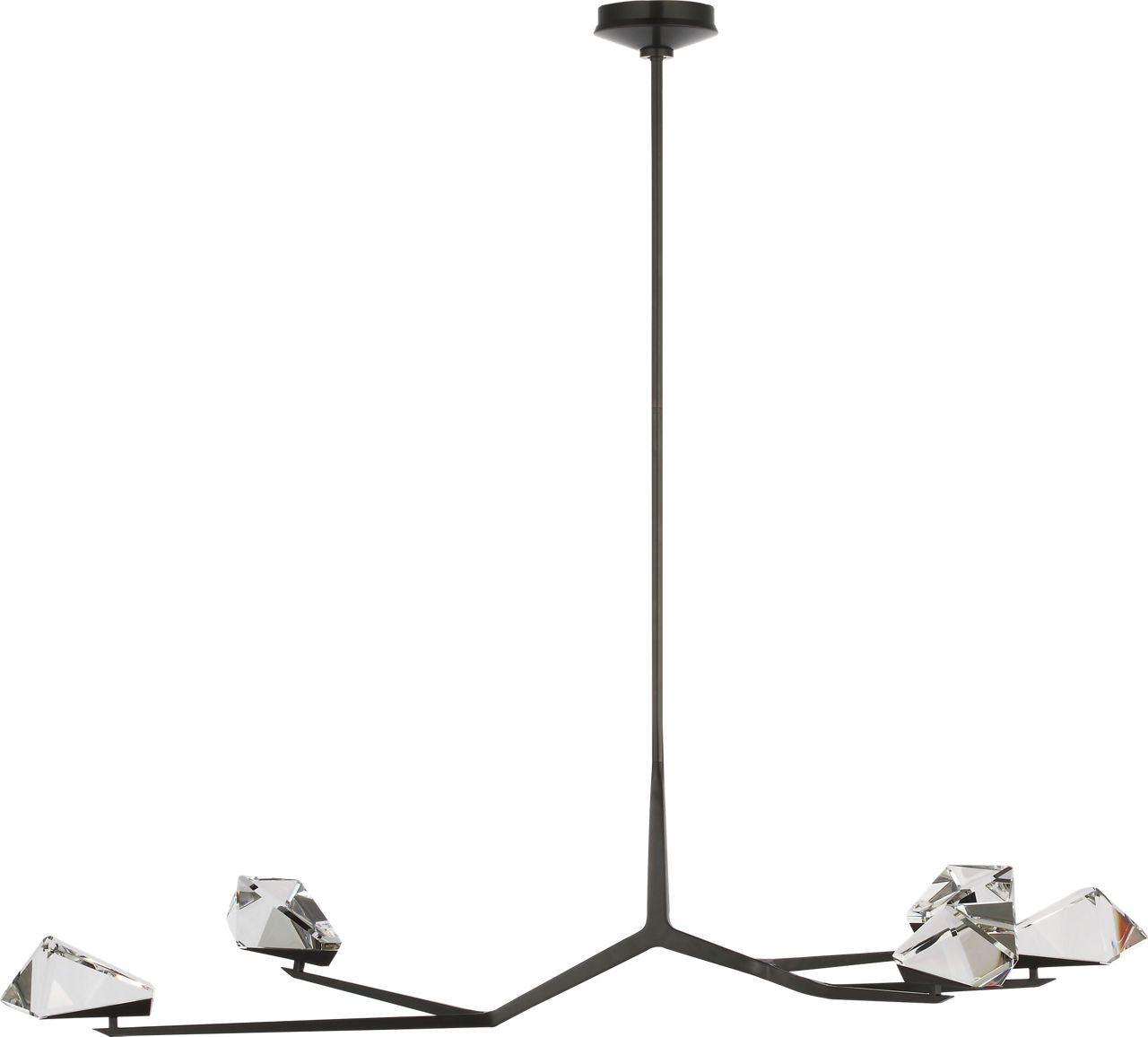 Carraig 52" 5 Light Chandelier | Bronze | Clear Crystal