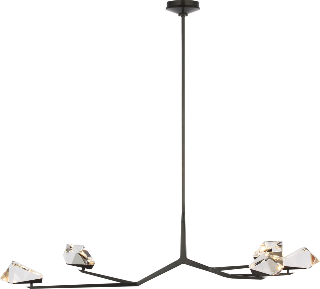 Carraig 52" 5 Light Chandelier | Bronze | Clear Crystal