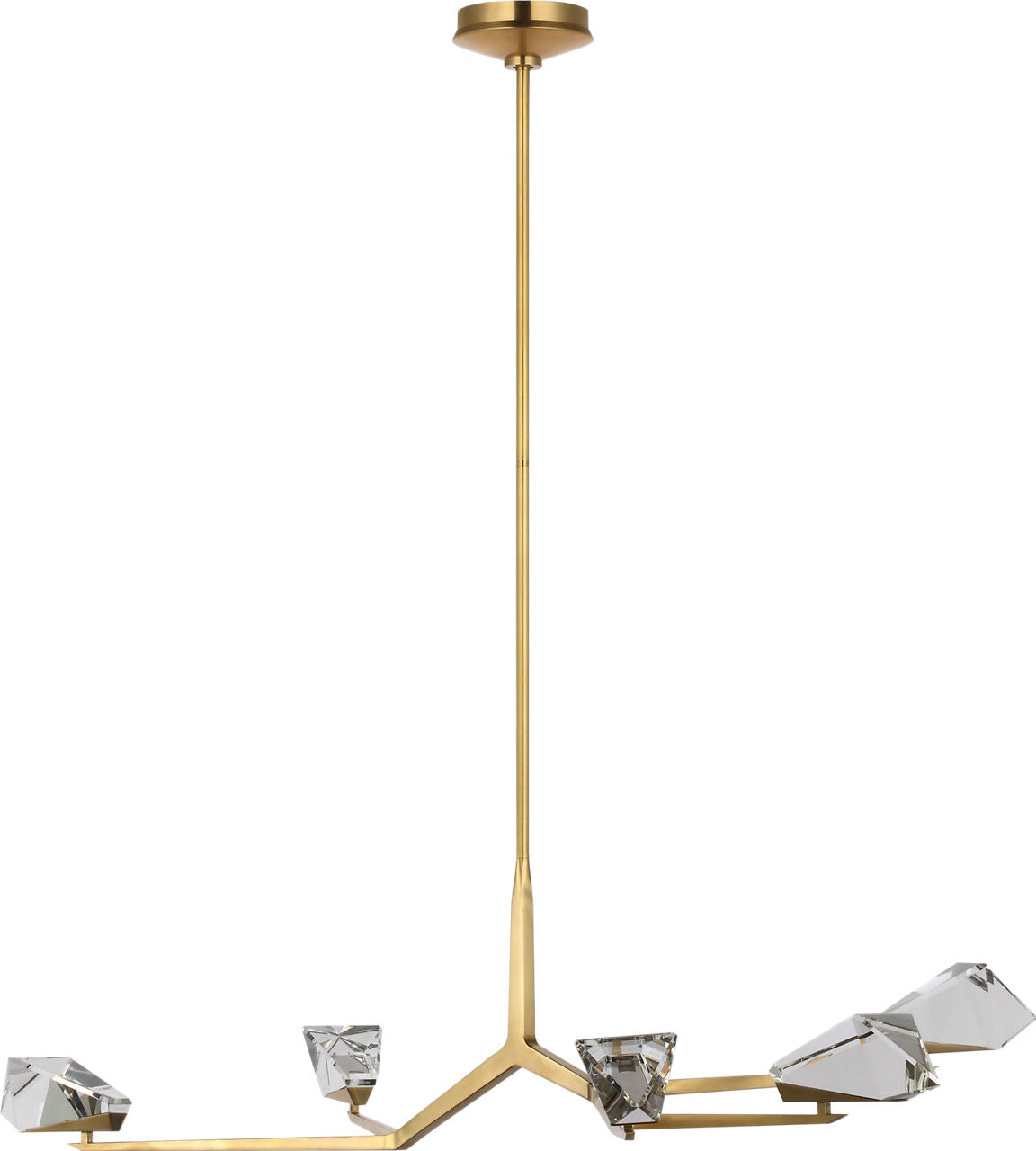 Carraig 52" 5 Light Chandelier | Natural Brass | Clear Crystal