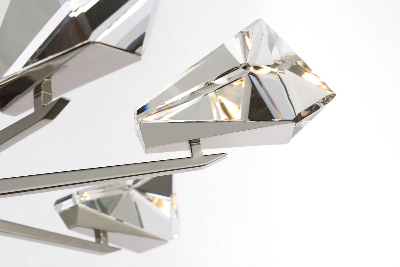 Carraig 52" 5 Light Chandelier | Polished Nickel | Clear Crystal