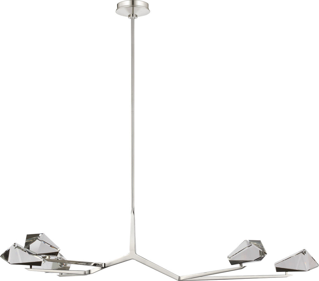 Carraig 63" 7 Light Chandelier | Polished Nickel | Clear Crystal