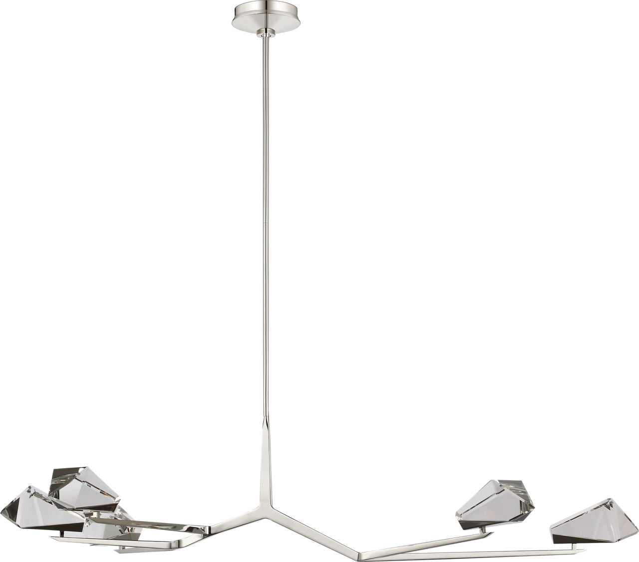 Carraig 63" 7 Light Chandelier | Polished Nickel | Clear Crystal