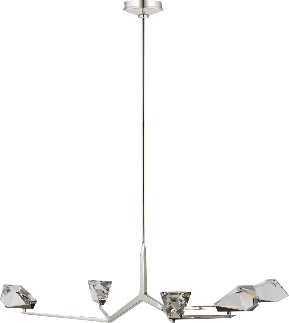 Carraig 63" 7 Light Chandelier | Polished Nickel | Clear Crystal