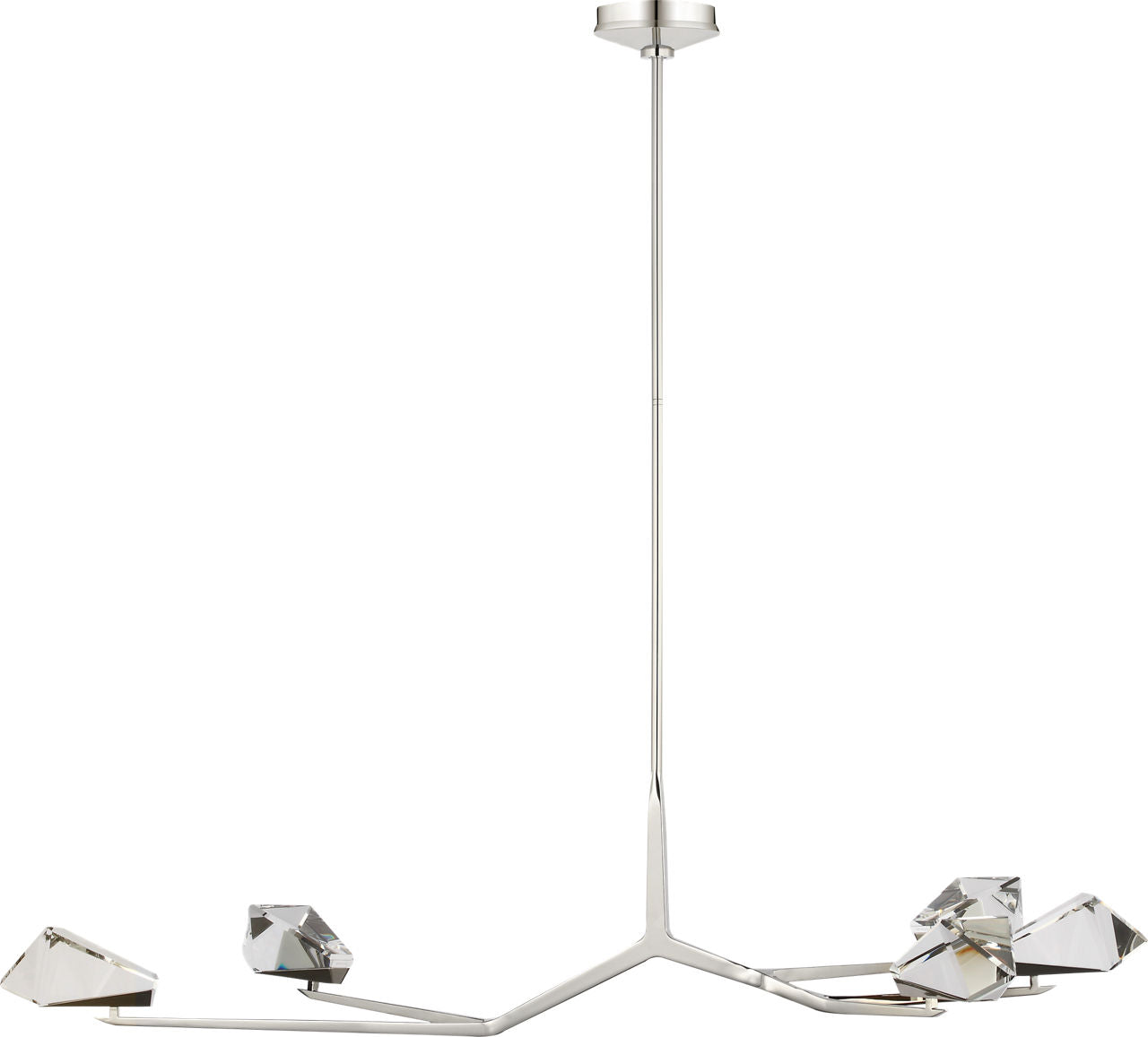 Carraig 63" 7 Light Chandelier | Polished Nickel | Clear Crystal