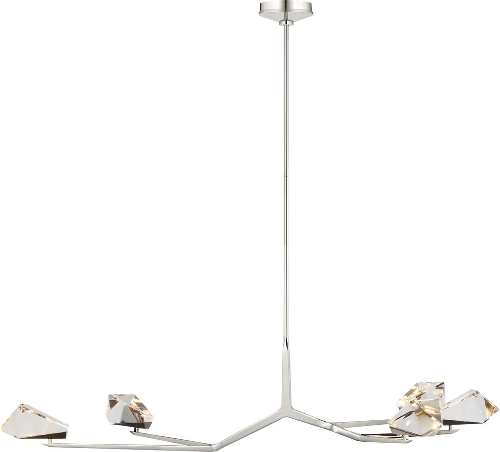 Carraig 52" 5 Light Chandelier | Polished Nickel | Clear Crystal