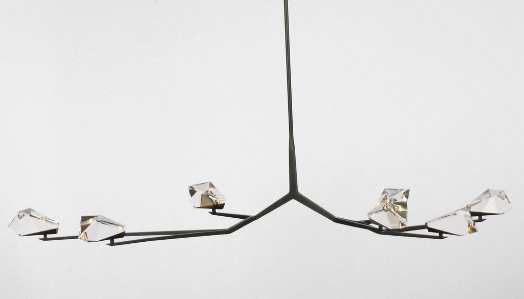 Carraig 63" 7 Light Chandelier | Bronze | Clear Crystal