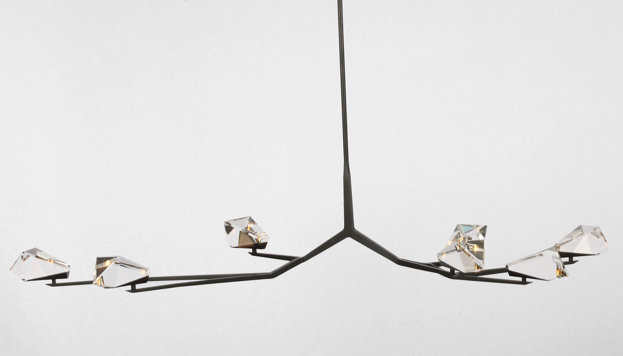 Carraig 63" 7 Light Chandelier | Bronze | Clear Crystal