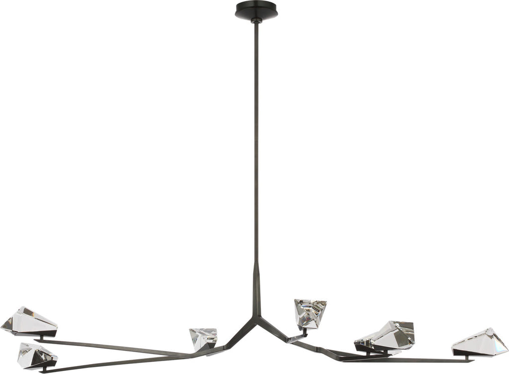 Carraig 63" 7 Light Chandelier | Bronze | Clear Crystal