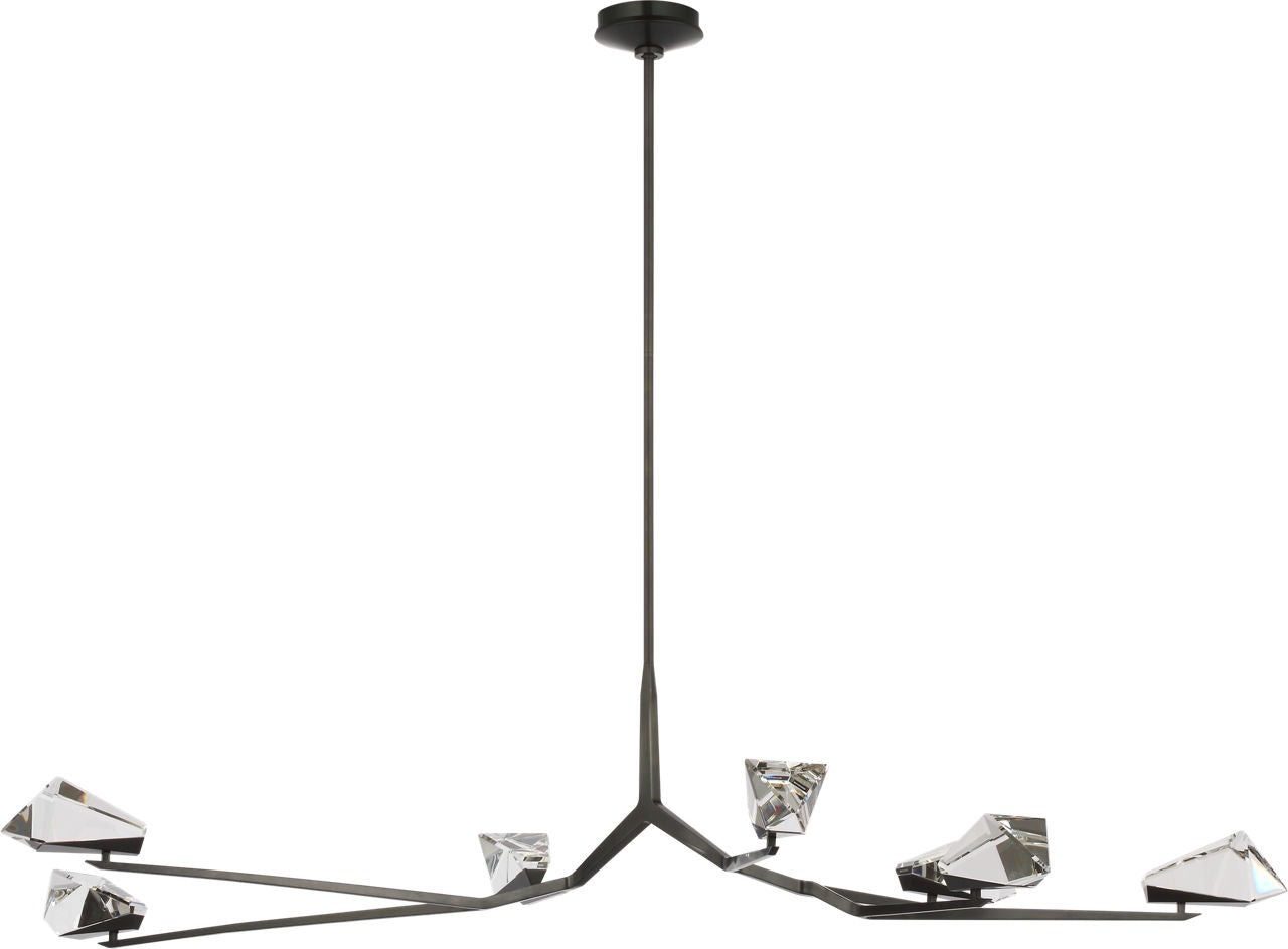 Carraig 63" 7 Light Chandelier | Bronze | Clear Crystal