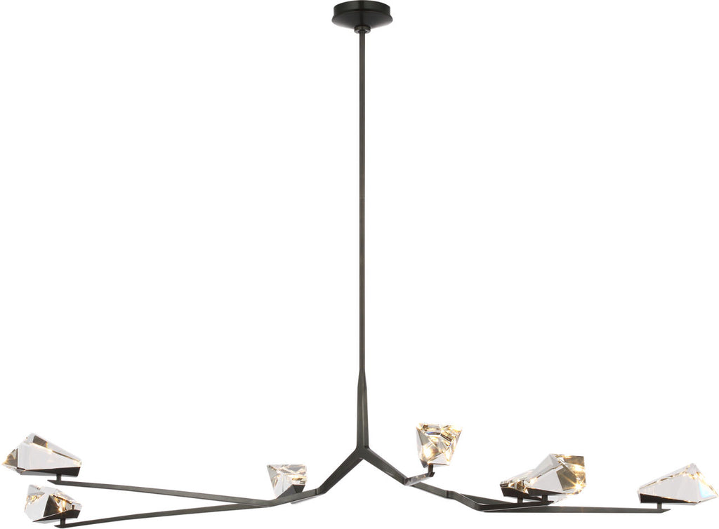 Carraig 63" 7 Light Chandelier | Bronze | Clear Crystal