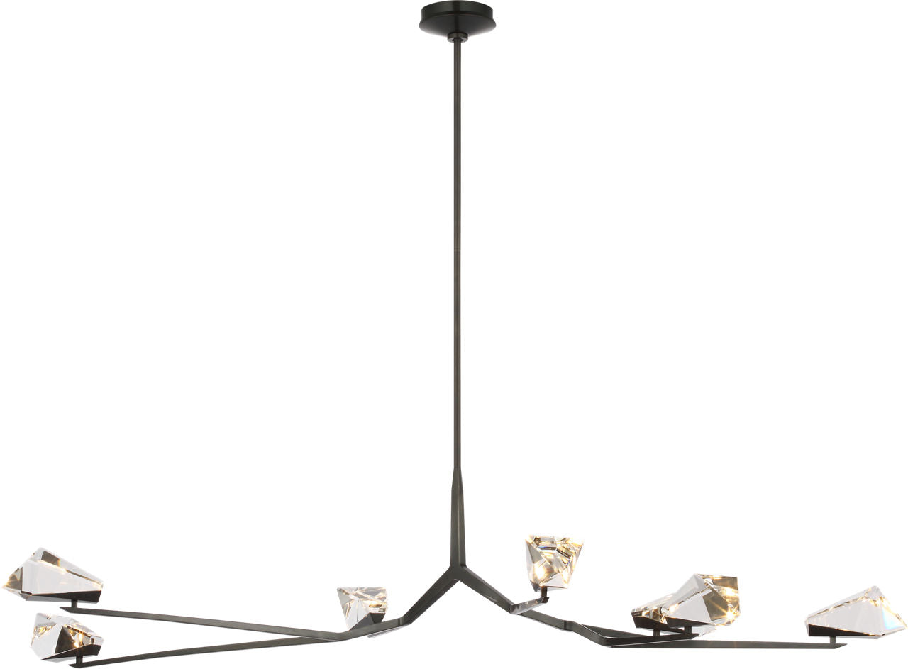 Carraig 63" 7 Light Chandelier | Bronze | Clear Crystal