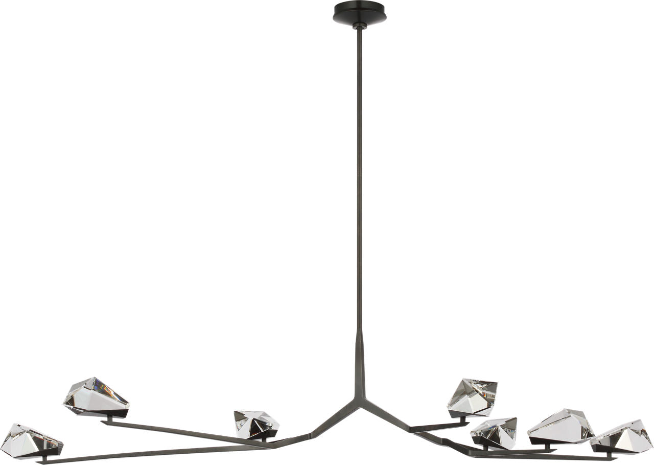 Carraig 63" 7 Light Chandelier | Bronze | Clear Crystal