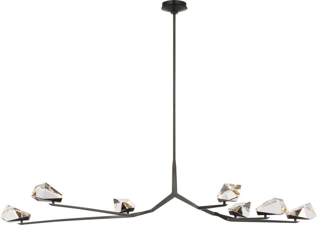 Carraig 63" 7 Light Chandelier | Bronze | Clear Crystal
