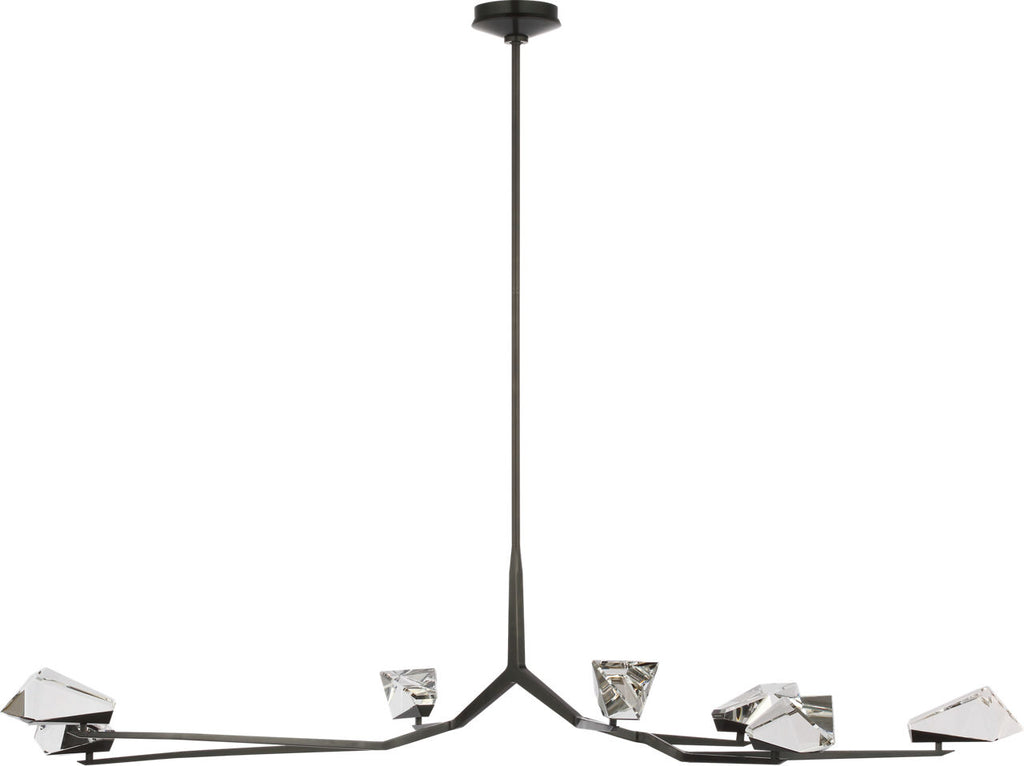 Carraig 63" 7 Light Chandelier | Bronze | Clear Crystal