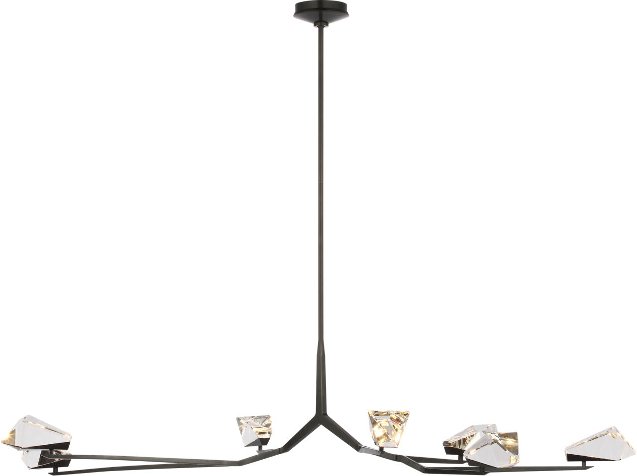 Carraig 63" 7 Light Chandelier | Bronze | Clear Crystal