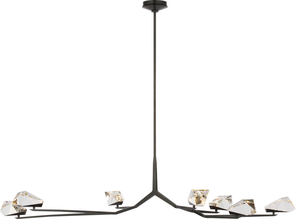 Carraig 63" 7 Light Chandelier | Bronze | Clear Crystal