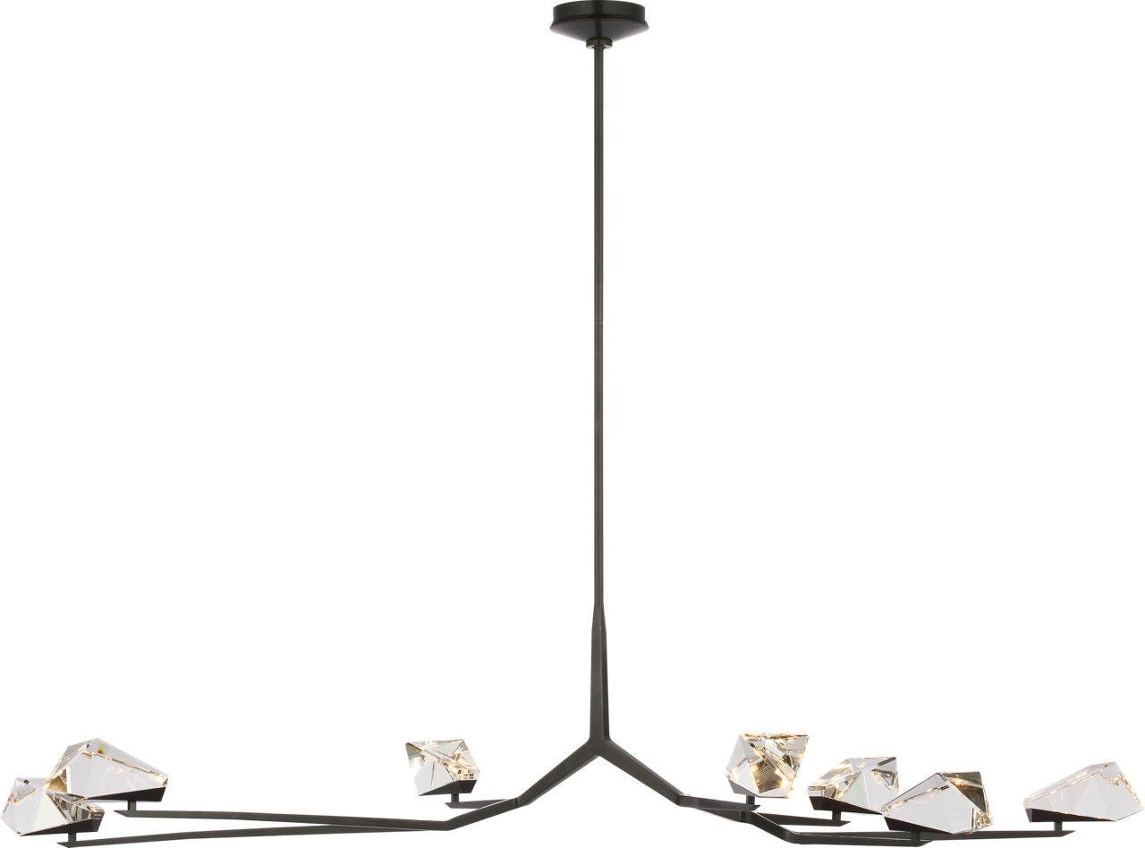 Carraig 63" 7 Light Chandelier | Bronze | Clear Crystal