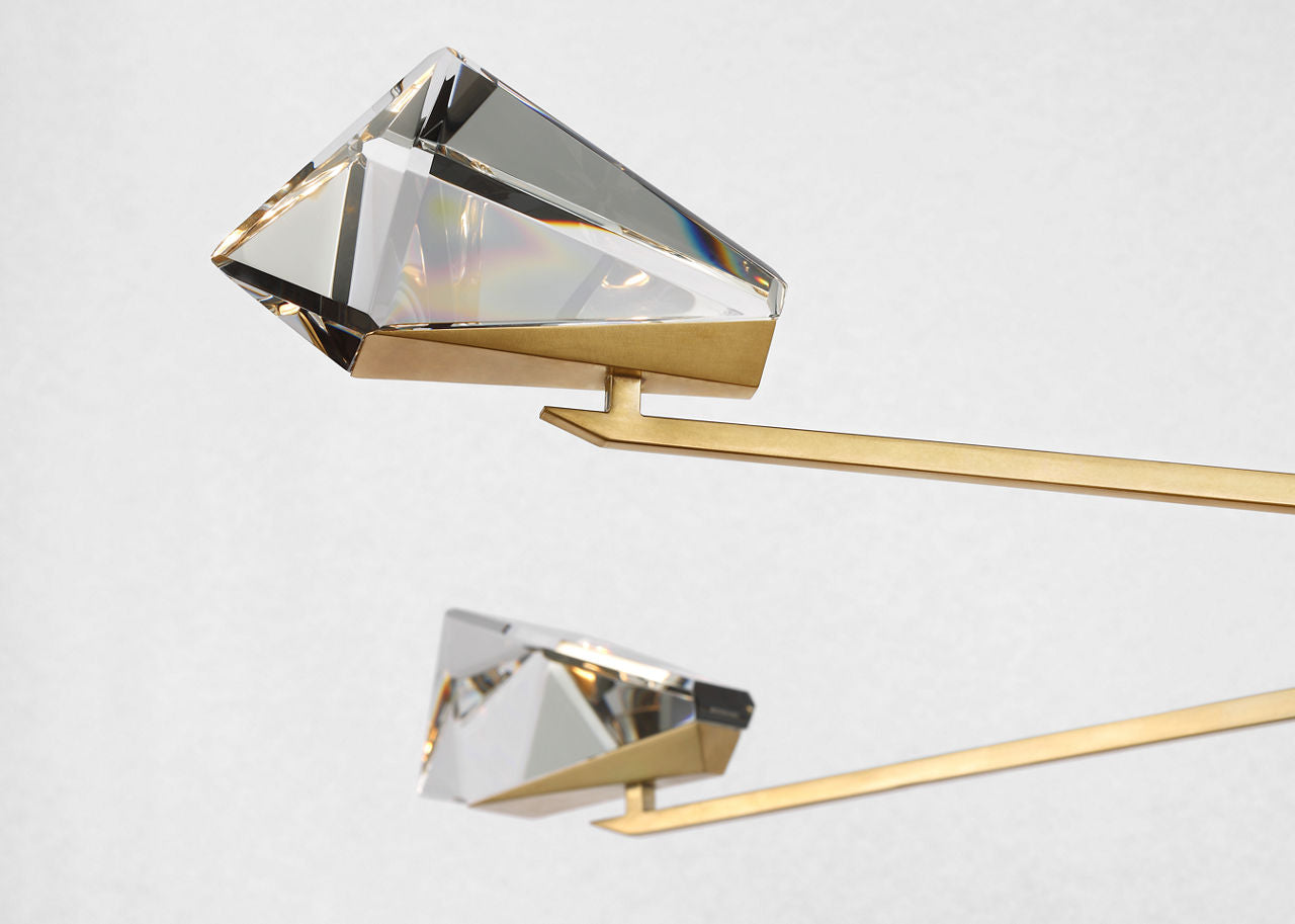 Carraig 52" 5 Light Chandelier | Natural Brass | Clear Crystal