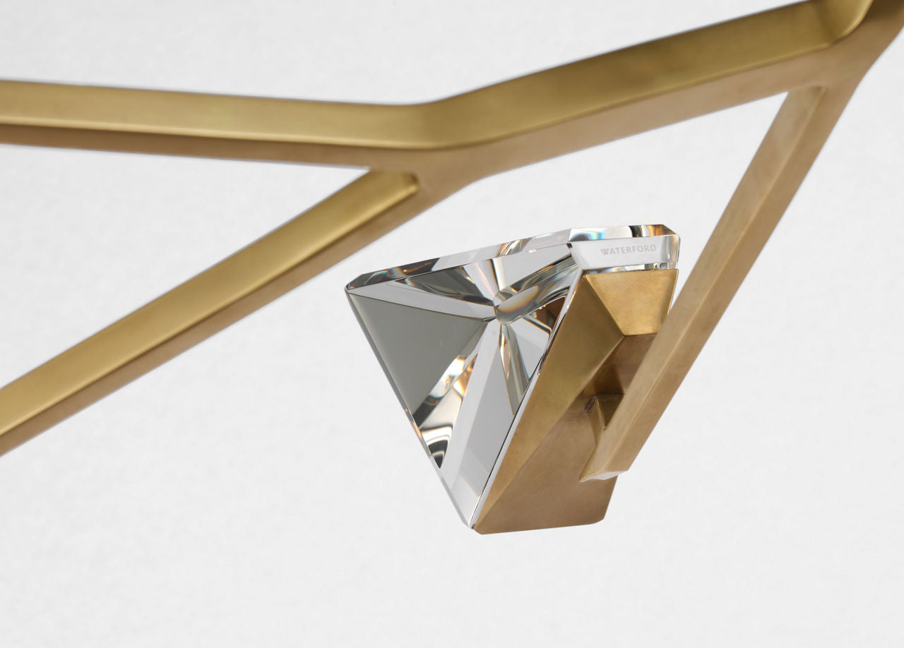 Carraig 63" 7 Light Chandelier | Natural Brass | Clear Crystal