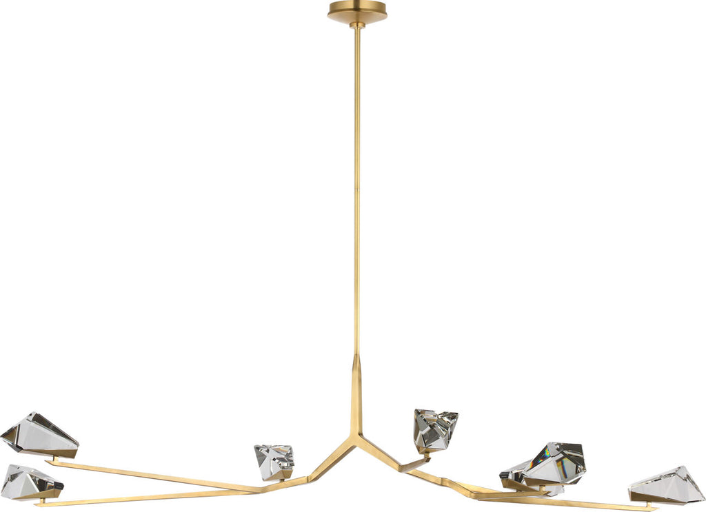 Carraig 52" 5 Light Chandelier | Natural Brass | Clear Crystal