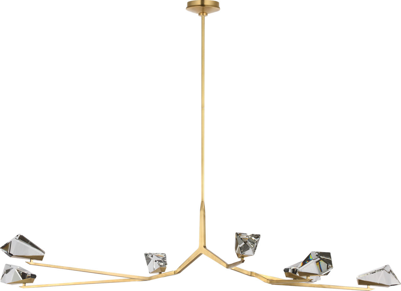 Carraig 52" 5 Light Chandelier | Natural Brass | Clear Crystal
