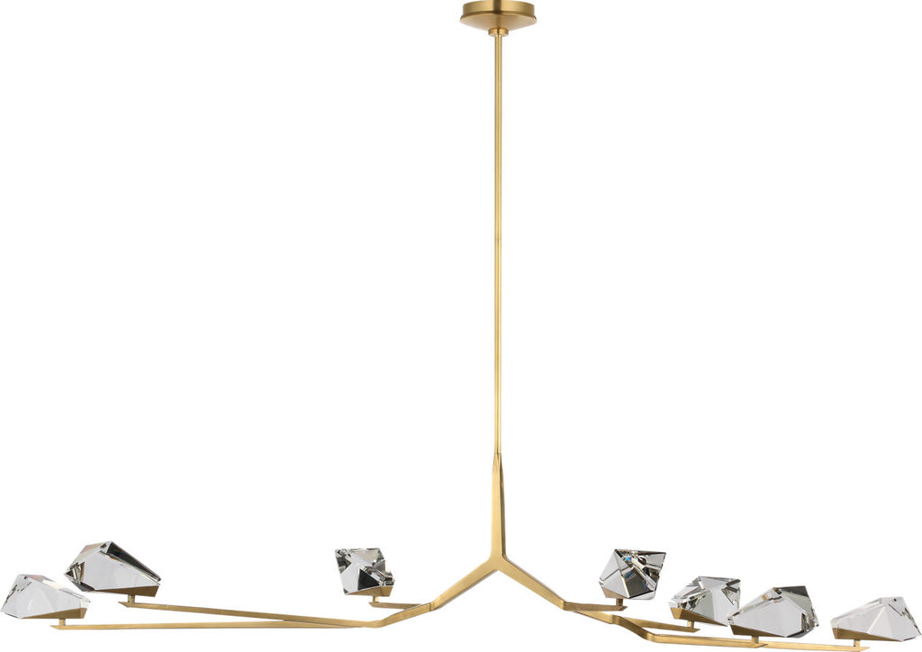 Carraig 52" 5 Light Chandelier | Natural Brass | Clear Crystal
