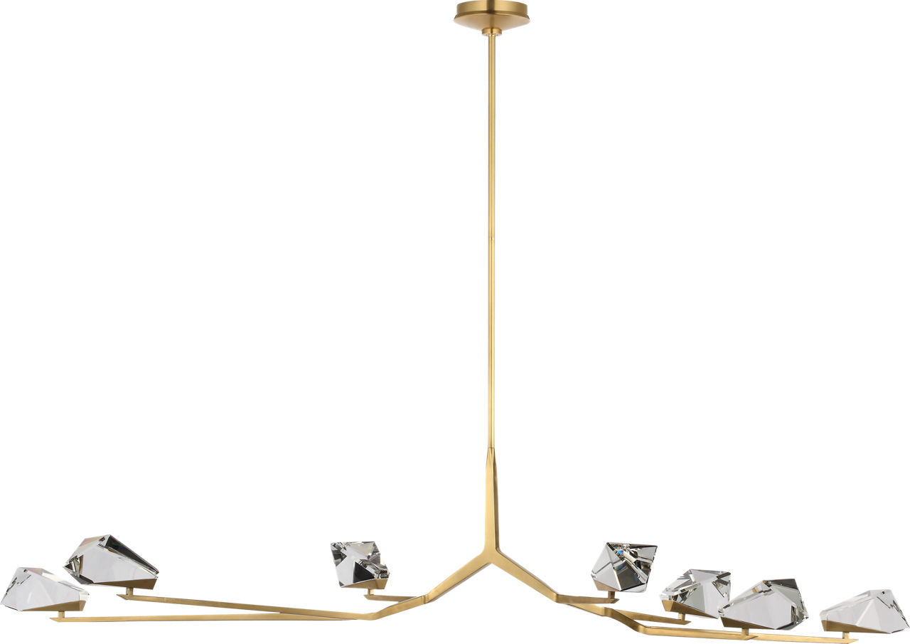 Carraig 52" 5 Light Chandelier | Natural Brass | Clear Crystal