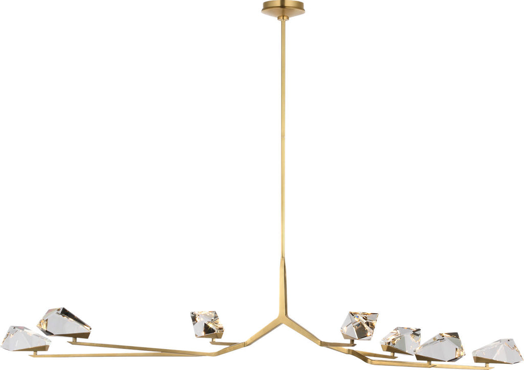 Carraig 63" 7 Light Chandelier | Natural Brass | Clear Crystal