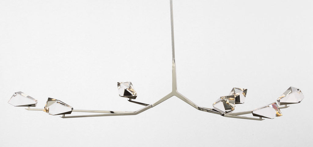 Carraig 63" 7 Light Chandelier | Polished Nickel | Clear Crystal