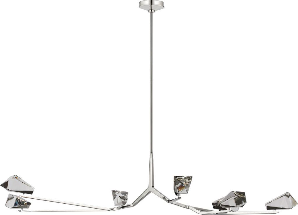 Carraig 52" 5 Light Chandelier | Polished Nickel | Clear Crystal