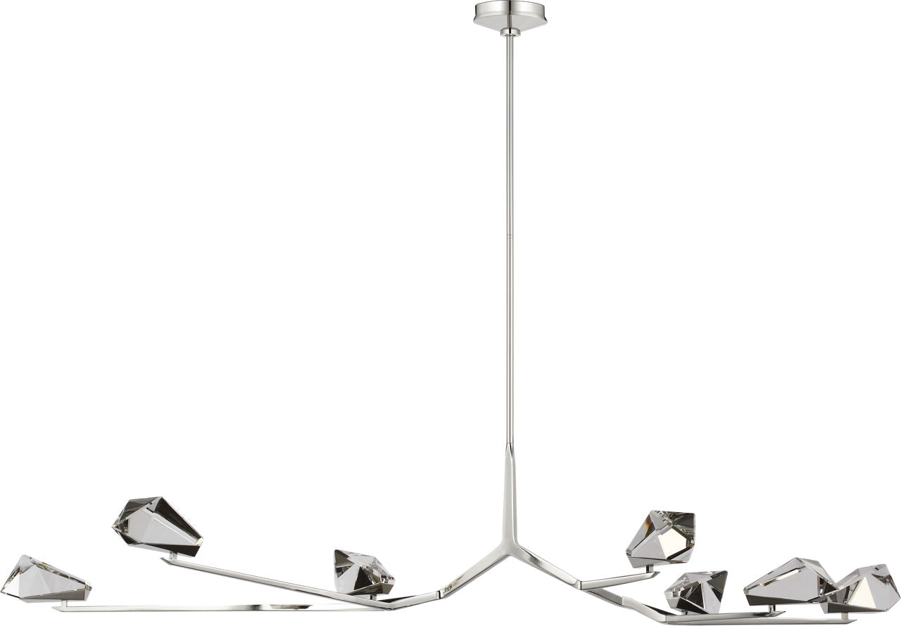 Carraig 52" 5 Light Chandelier | Polished Nickel | Clear Crystal