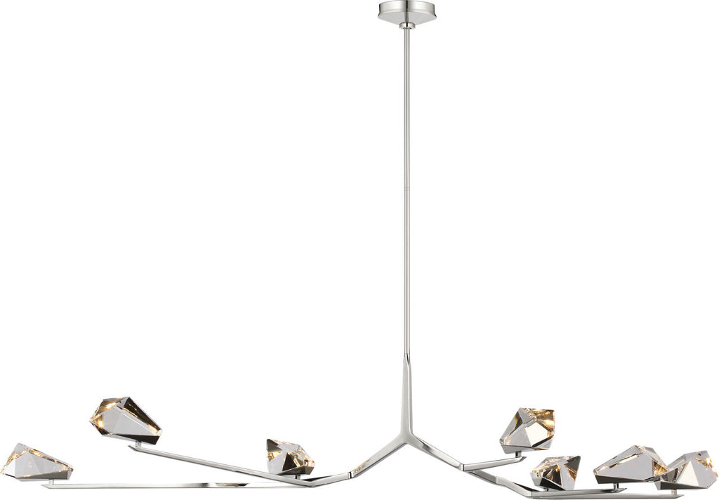 Carraig 63" 7 Light Chandelier | Polished Nickel | Clear Crystal