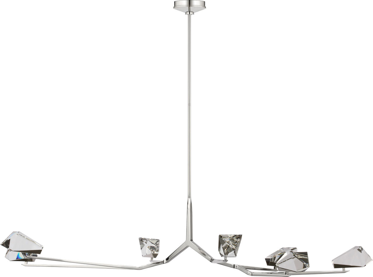 Carraig 52" 5 Light Chandelier | Polished Nickel | Clear Crystal