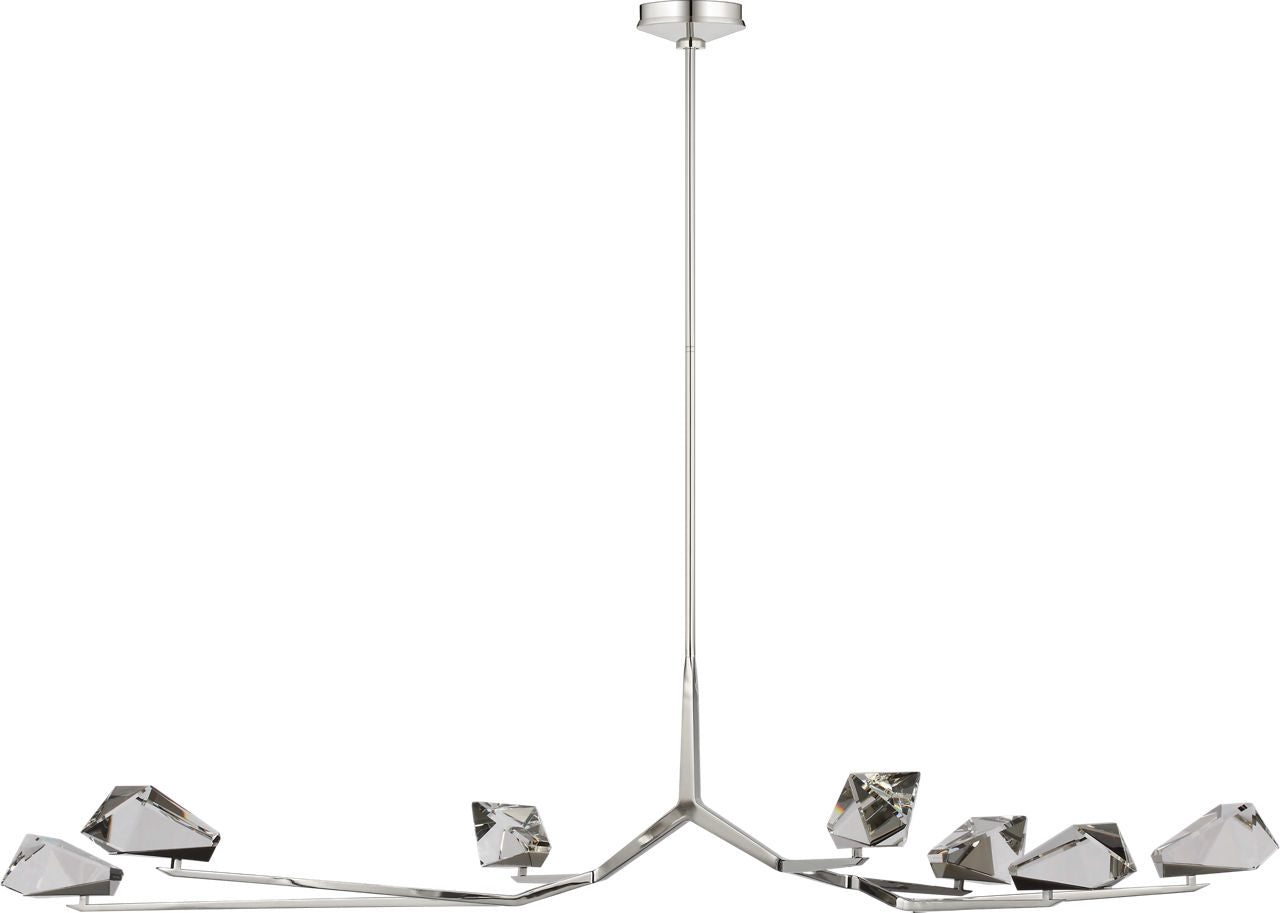 Carraig 52" 5 Light Chandelier | Polished Nickel | Clear Crystal