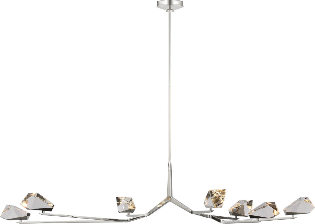 Carraig 63" 7 Light Chandelier | Polished Nickel | Clear Crystal