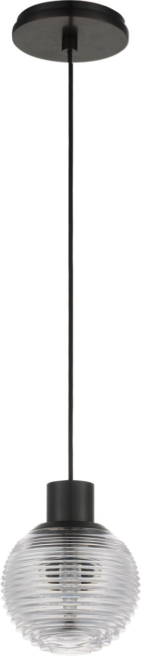 Circon 5" Mini Pendant | Bronze | Clear Crystal