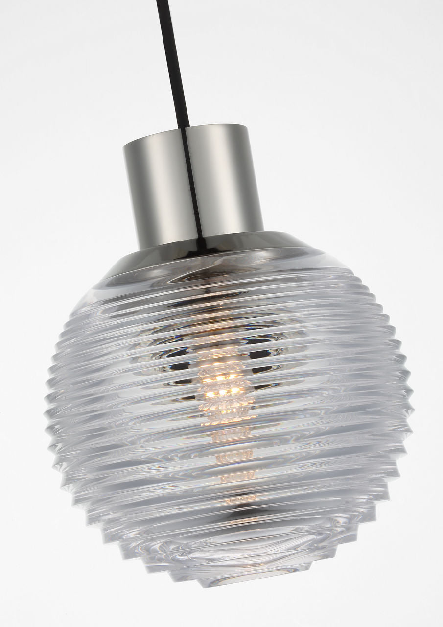 Circon 5" Mini Pendant | Polished Nickel | Clear Crystal