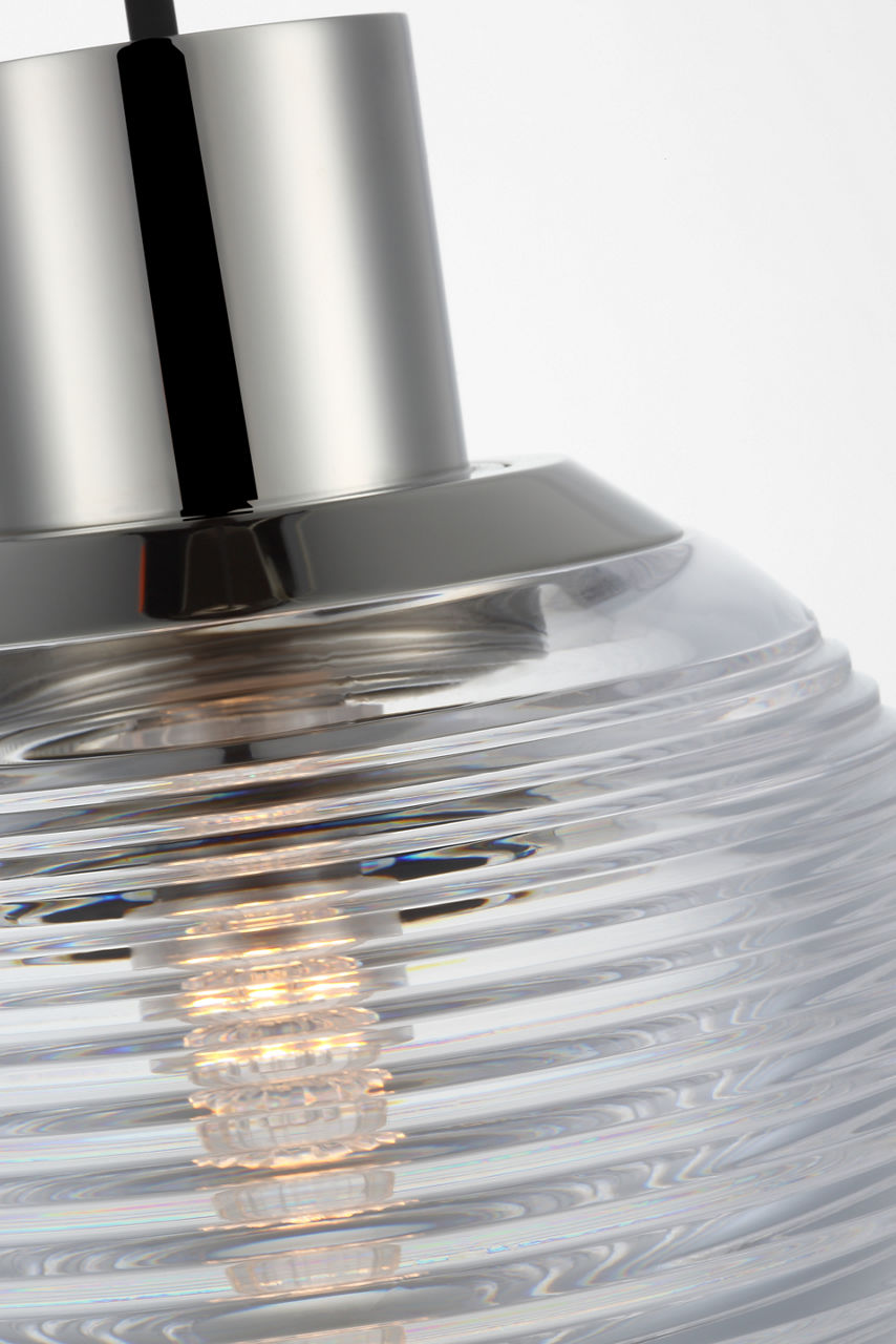 Circon 5" Mini Pendant | Polished Nickel | Clear Crystal