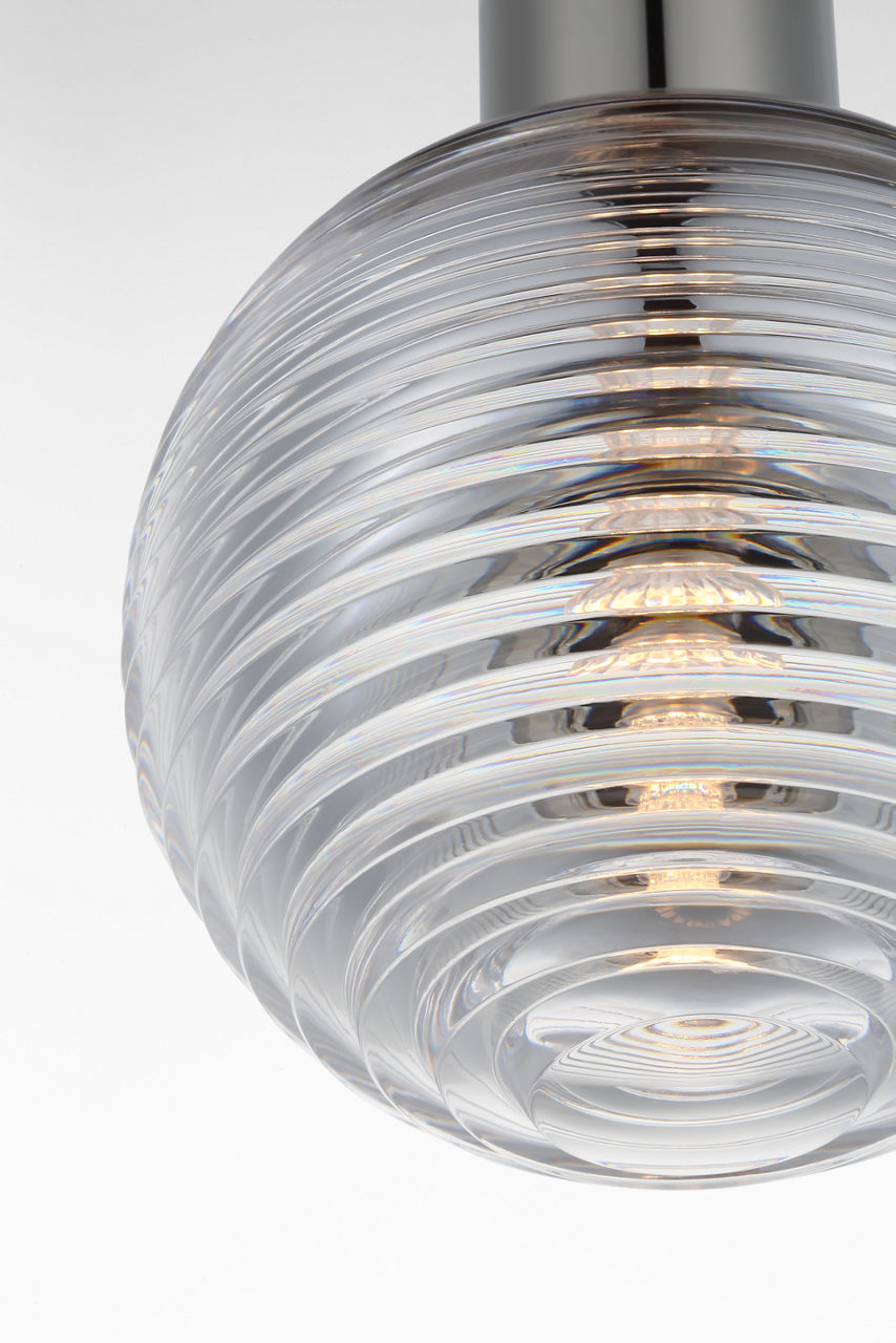 Circon 5" Mini Pendant | Polished Nickel | Clear Crystal
